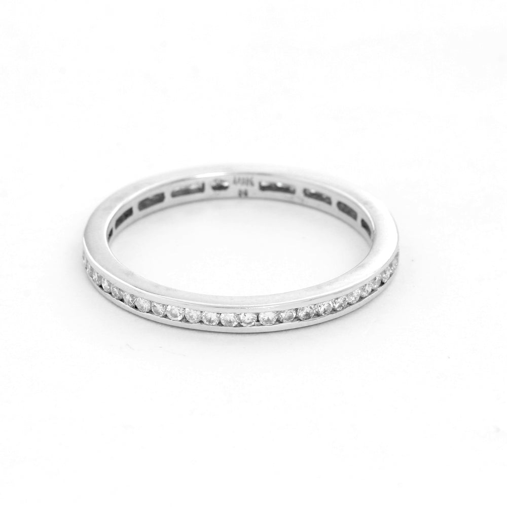 Diamond 18K White Gold Band Size 6 1/4