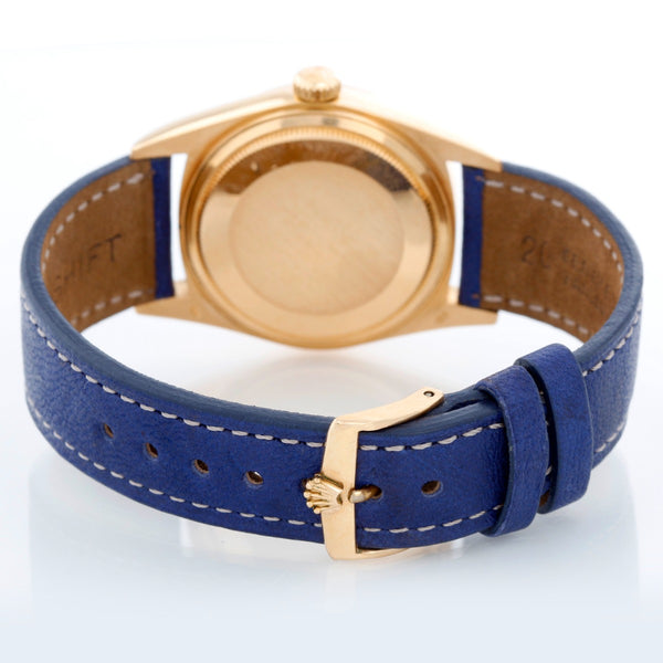Rolex Datejust Men's 18k Watch Blue Vignette 16018