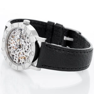 Bvlgari 18k White Gold Skeleton Strap Watch BB.W.33.GL.SK.P