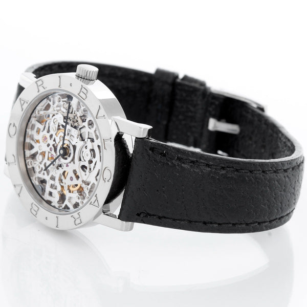 Bvlgari 18k White Gold Skeleton Strap Watch BB.W.33.GL.SK.P