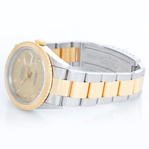 Rolex 2-Tone Turnograph Men's Steel & Gold Watch Champagne Dial 16263