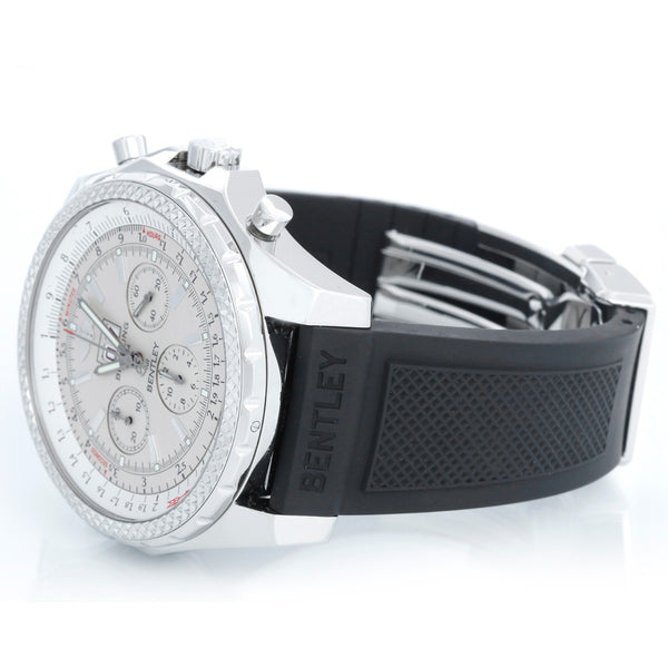 Breitling Bentley Chronograph Men's Steel Watch Silver Dial A44362