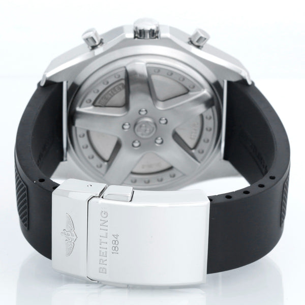 Breitling Bentley Chronograph Men's Steel Watch Silver Dial A44362