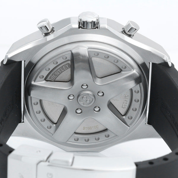 Breitling Bentley Chronograph Men's Steel Watch Silver Dial A44362