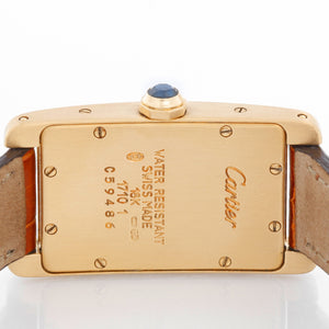 Cartier Tank Americaine Ladies 18k Yellow Gold Watch W2601556