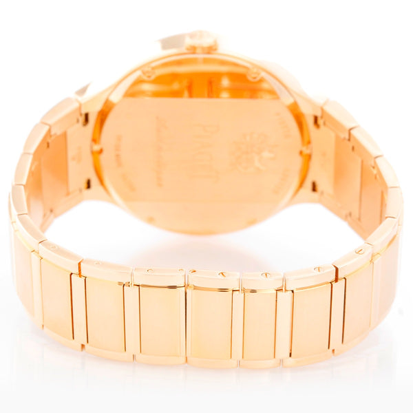 Piaget Polo 18k Rose Gold Diamond Watch Silver Dial G0A36023