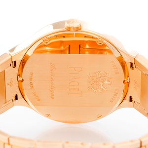 Piaget Polo 18k Rose Gold Diamond Watch Silver Dial G0A36023