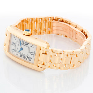 Cartier Tank Americaine Ladies 18k Yellow Gold Watch 2482