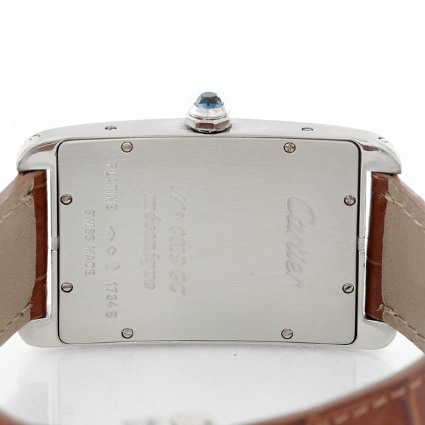 Cartier Tank Americaine (or American) Large  Men's Platinum Watch Ref 1734