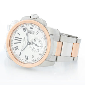 Calibre de Cartier Men's Large 42mm 2-Tone Steel & Rose Gold Watch W7100036 3389