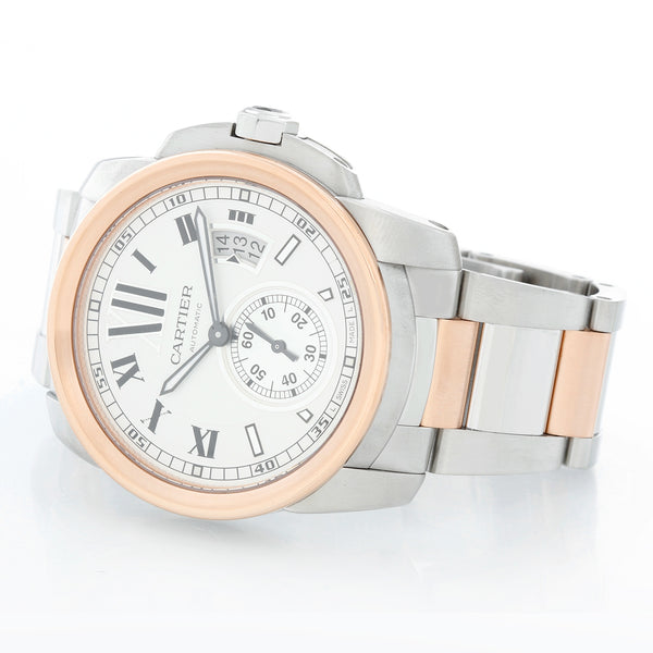 Calibre de Cartier Men's Large 42mm 2-Tone Steel & Rose Gold Watch W7100036 3389