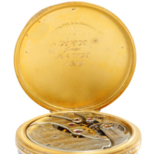 Extremely Rare " Eagle " Patek Philippe & Co. 18K Gold Open Face Pocket Watch