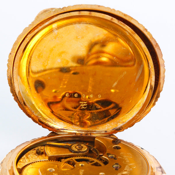 Elgin 18K Yellow Gold Hunter Case Pocket Watch