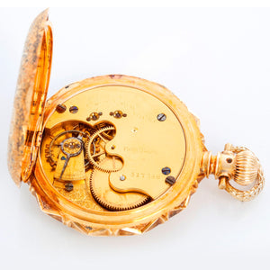 Elgin 18K Yellow Gold Hunter Case Pocket Watch