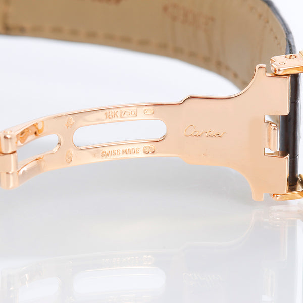 Cartier Pasha 18k Yellow Gold  & Diamond Ladies Watch on Black Strap Band 1354