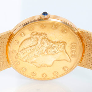 Corum $20 18k Liberty Gold Coin Men's 1904 Quartz Watch