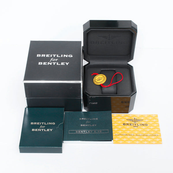 Breitling Bentley Chronograph Men's Steel Watch Silver Dial A44362