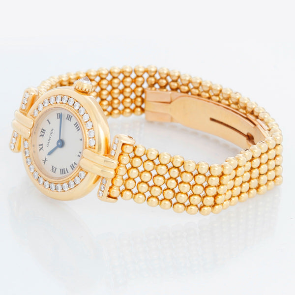 Cartier 18k Yellow Gold Ladies Colisee Diamond Watch