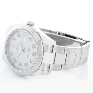 Rolex Datejust II 41mm Watch Silver/Blue Arabic Dial 116334