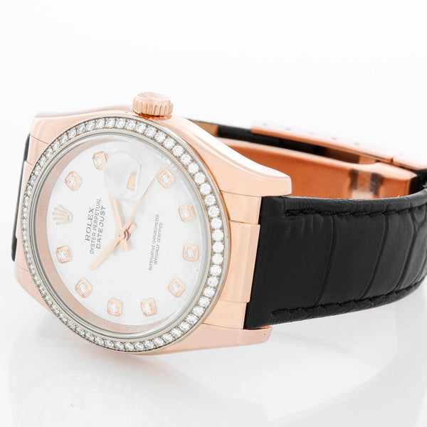 Rolex Rose Gold Datejust Mother of Pearl Watch 116185