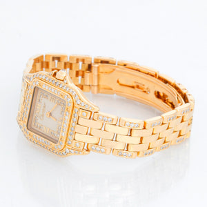 Cartier Panther Ladies 18k Yellow Gold Diamond Watch