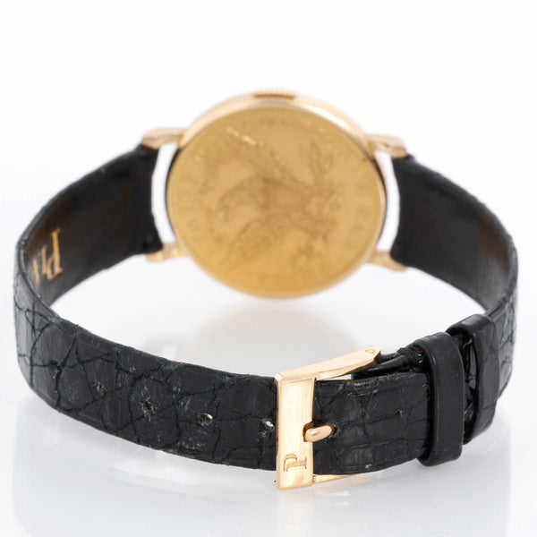 Piaget $10 18k Yellow Gold Coin Manual Wind Watch