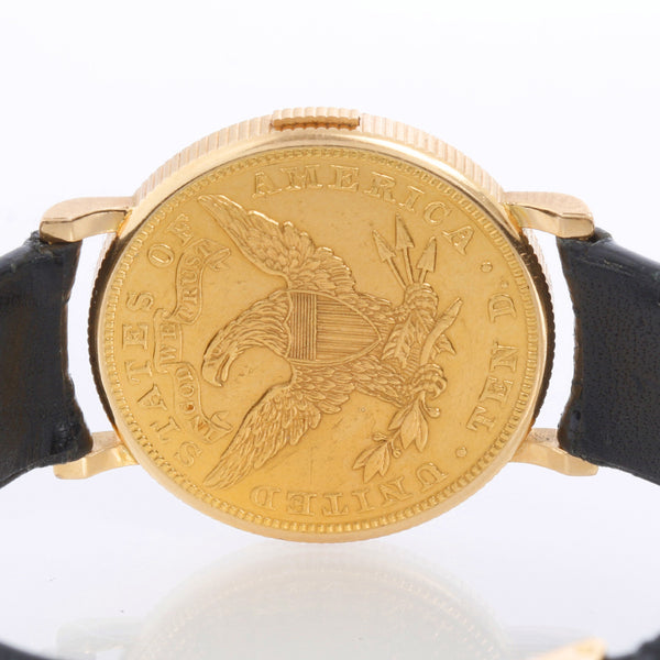 Piaget $10 18k Yellow Gold Coin Manual Wind Watch