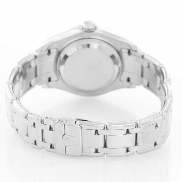 Rolex Ladies Pearlmaster 18k White Gold Watch 80299 Silver Diamond Dial