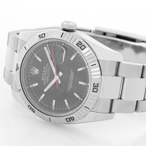Men's Rolex Turnograph Datejust Stainless Steel Black Dial  Watch 116264