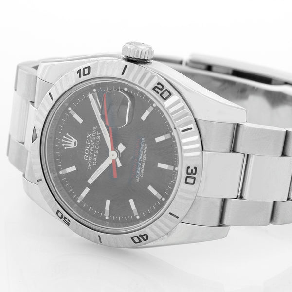 Men's Rolex Turnograph Datejust Stainless Steel Black Dial  Watch 116264