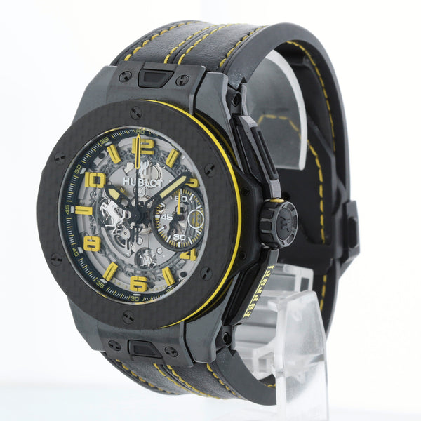 Hublot Big Bang Ferrari Ceramic Carbon Fiber Chronograph Watch 401.CQ.0129.VR