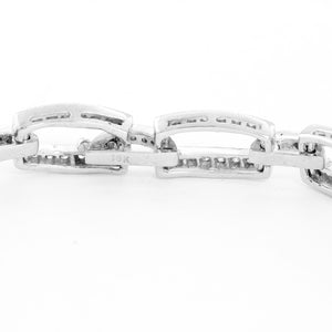 18K White Gold Diamond Link Bracelet