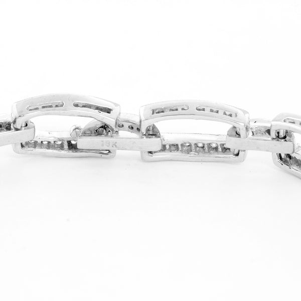 18K White Gold Diamond Link Bracelet
