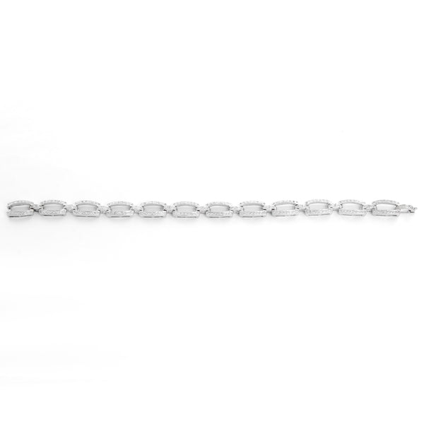 18K White Gold Diamond Link Bracelet