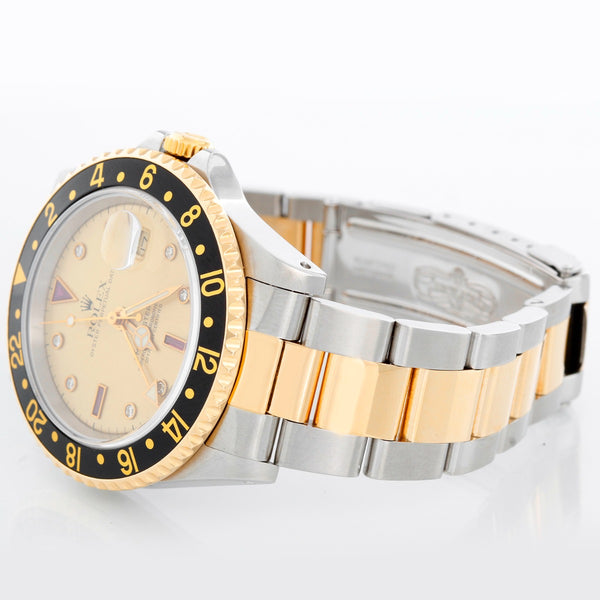 Rolex GMT - Master II Champagne Serti Diamond Ruby 16713