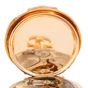 Elgin Multi Colored Box Hinged Gold  Pocket Watch