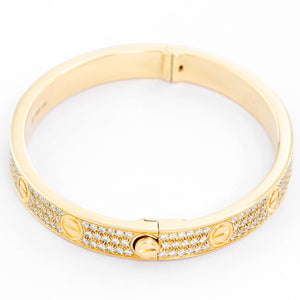 Cartier Love Pave Diamond Yellow Gold Bracelet