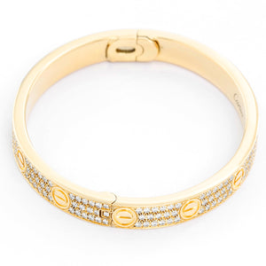 Cartier Love Pave Diamond Yellow Gold Bracelet