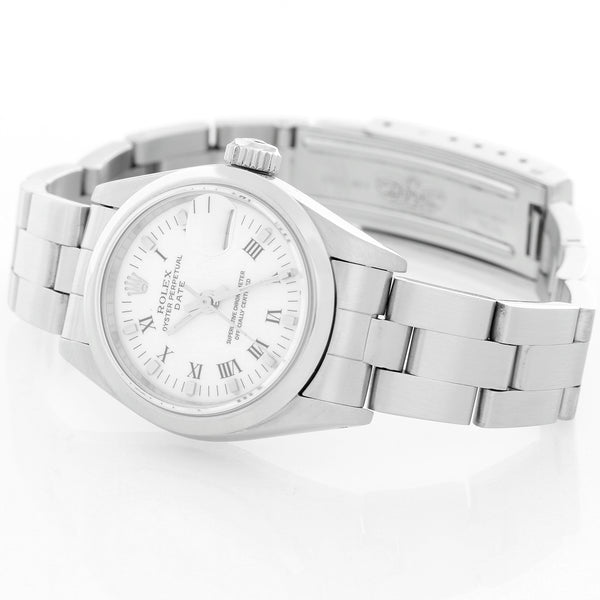 Ladies Rolex Date Watch 69160 White Roman Dial