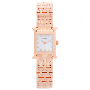 Hermes Heure H 18k Rose Gold Ladies Watch HH1-585
