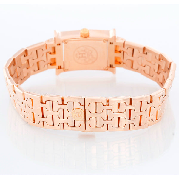 Hermes Heure H 18k Rose Gold Ladies Watch HH1-585