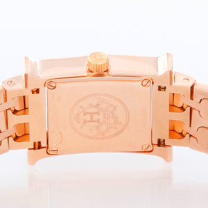 Hermes Heure H 18k Rose Gold Ladies Watch HH1-585