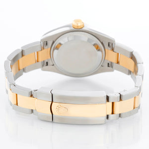 Rolex 2-tone Used Ladies Datejust Gold Crystal Diamond Dial Watch  179163