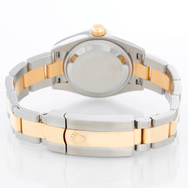 Rolex 2-tone Used Ladies Datejust Gold Crystal Diamond Dial Watch  179163