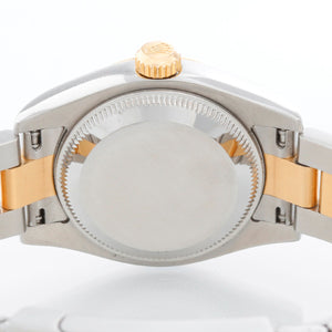 Rolex 2-tone Used Ladies Datejust Gold Crystal Diamond Dial Watch  179163