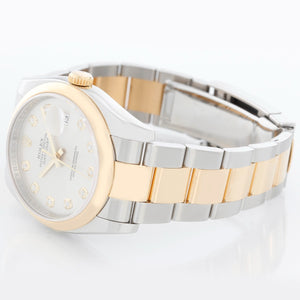 Rolex Datejust Men's 2-Tone Steel and Gold Watch Silver Diamond 116203