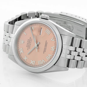 Men's Rolex Datejust Watch 16200 Salmon Dial