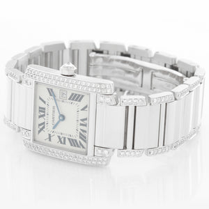 Cartier Tank Francaise 18k White Gold Ladies Watch WE1020S3 2491