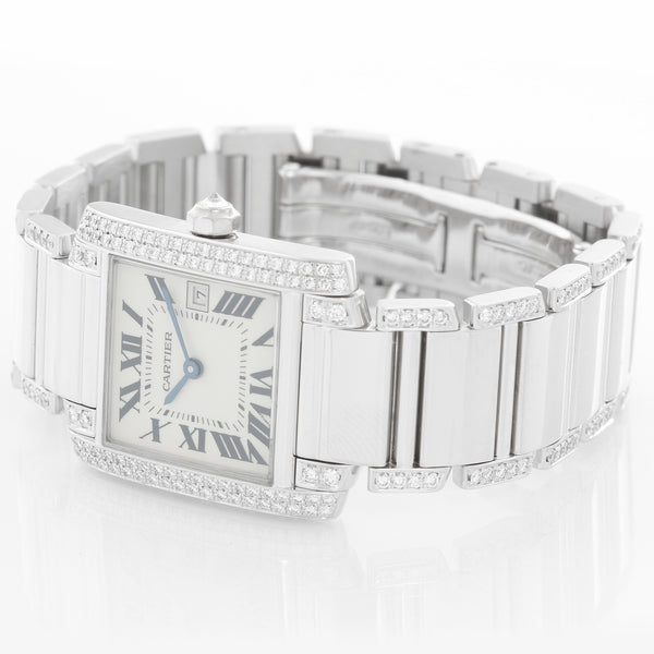 Cartier Tank Francaise 18k White Gold Ladies Watch WE1020S3 2491