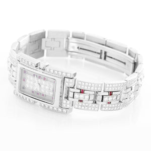 Fred of Paris 18K White Gold Pave Diamond Ladies Watch